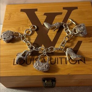 Antique Silver Charm Bracelet with Fashion Charms